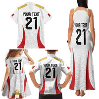 Peru Football Custom Family Matching Tank Maxi Dress and Hawaiian Shirt La Bicolor Arriba Peru