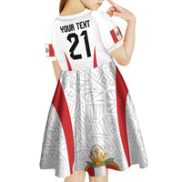 Peru Football Custom Kid Short Sleeve Dress La Bicolor Arriba Peru