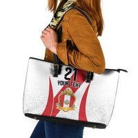 Peru Football Custom Leather Tote Bag La Bicolor Arriba Peru LT9