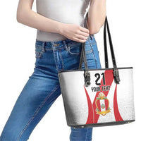 Peru Football Custom Leather Tote Bag La Bicolor Arriba Peru