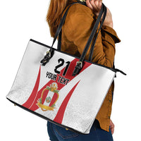 Peru Football Custom Leather Tote Bag La Bicolor Arriba Peru