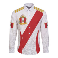 Peru Football Custom Long Sleeve Button Shirt La Bicolor Arriba Peru