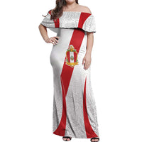Peru Football Custom Off Shoulder Maxi Dress La Bicolor Arriba Peru