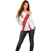 Peru Football Custom Off Shoulder Sweater La Bicolor Arriba Peru