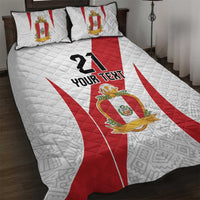 Peru Football Custom Quilt Bed Set La Bicolor Arriba Peru
