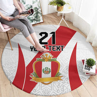 Peru Football Custom Round Carpet La Bicolor Arriba Peru