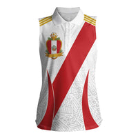 Peru Football Custom Women Sleeveless Polo Shirt La Bicolor Arriba Peru