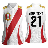 Peru Football Custom Women Sleeveless Polo Shirt La Bicolor Arriba Peru