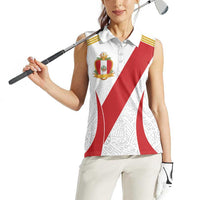 Peru Football Custom Women Sleeveless Polo Shirt La Bicolor Arriba Peru
