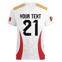 Peru Football Custom Women V-Neck T-Shirt La Bicolor Arriba Peru