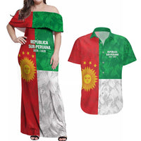 Republic of South Peru Couples Matching Off Shoulder Maxi Dress and Hawaiian Shirt Version 1836 - 1839