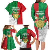 Republic of South Peru Family Matching Long Sleeve Bodycon Dress and Hawaiian Shirt Version 1836 - 1839