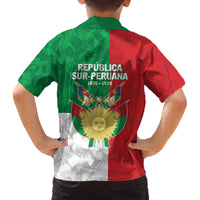 Republic of South Peru Family Matching Off The Shoulder Long Sleeve Dress and Hawaiian Shirt Version 1836 - 1839