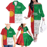 Republic of South Peru Family Matching Off The Shoulder Long Sleeve Dress and Hawaiian Shirt Version 1836 - 1839