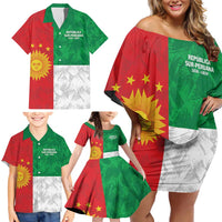 Republic of South Peru Family Matching Off Shoulder Short Dress and Hawaiian Shirt Version 1836 - 1839