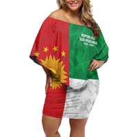 Republic of South Peru Family Matching Off Shoulder Short Dress and Hawaiian Shirt Version 1836 - 1839