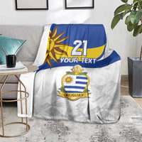 Uruguay Football Custom Blanket La Celeste Sol de Mayo Motif LT9