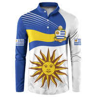 Uruguay Football Custom Button Sweatshirt La Celeste Sol de Mayo Motif