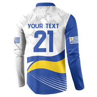 Uruguay Football Custom Button Sweatshirt La Celeste Sol de Mayo Motif