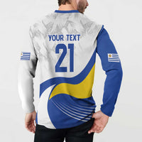 Uruguay Football Custom Button Sweatshirt La Celeste Sol de Mayo Motif