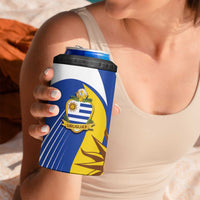 Uruguay Football Custom 4 in 1 Can Cooler Tumbler La Celeste Sol de Mayo Motif