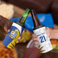 Uruguay Football Custom 4 in 1 Can Cooler Tumbler La Celeste Sol de Mayo Motif