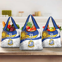 Uruguay Football Custom Grocery Bag La Celeste Sol de Mayo Motif