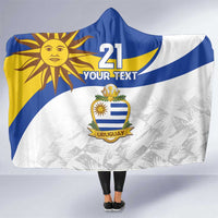 Uruguay Football Custom Hooded Blanket La Celeste Sol de Mayo Motif