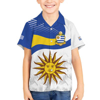 Uruguay Football Custom Kid Hawaiian Shirt La Celeste Sol de Mayo Motif