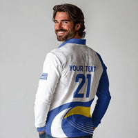 Uruguay Football Custom Long Sleeve Polo Shirt La Celeste Sol de Mayo Motif