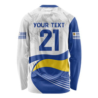 Uruguay Football Custom Long Sleeve Shirt La Celeste Sol de Mayo Motif