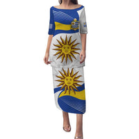 Uruguay Football Custom Puletasi La Celeste Sol de Mayo Motif