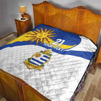 Uruguay Football Custom Quilt La Celeste Sol de Mayo Motif