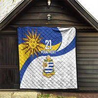 Uruguay Football Custom Quilt La Celeste Sol de Mayo Motif