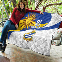 Uruguay Football Custom Quilt La Celeste Sol de Mayo Motif