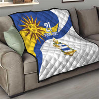 Uruguay Football Custom Quilt La Celeste Sol de Mayo Motif