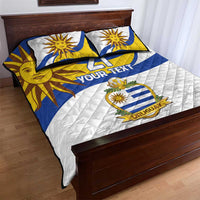Uruguay Football Custom Quilt Bed Set La Celeste Sol de Mayo Motif