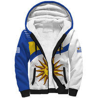 Uruguay Football Custom Sherpa Hoodie La Celeste Sol de Mayo Motif