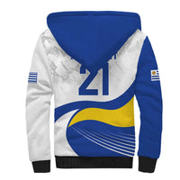 Uruguay Football Custom Sherpa Hoodie La Celeste Sol de Mayo Motif