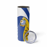Uruguay Football Custom Skinny Tumbler La Celeste Sol de Mayo Motif