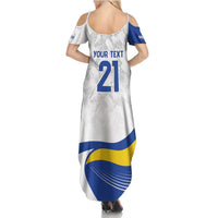 Uruguay Football Custom Summer Maxi Dress La Celeste Sol de Mayo Motif