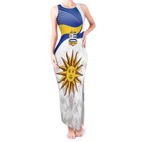 Uruguay Football Custom Tank Maxi Dress La Celeste Sol de Mayo Motif