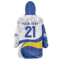 Uruguay Football Custom Wearable Blanket Hoodie La Celeste Sol de Mayo Motif