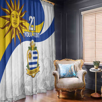 Uruguay Football Custom Window Curtain La Celeste Sol de Mayo Motif LT9