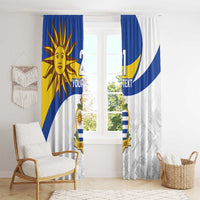 Uruguay Football Custom Window Curtain La Celeste Sol de Mayo Motif