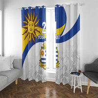Uruguay Football Custom Window Curtain La Celeste Sol de Mayo Motif