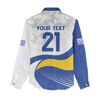 Uruguay Football Custom Women Casual Shirt La Celeste Sol de Mayo Motif