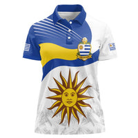 Uruguay Football Custom Women Polo Shirt La Celeste Sol de Mayo Motif
