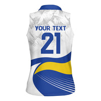 Uruguay Football Custom Women Sleeveless Polo Shirt La Celeste Sol de Mayo Motif