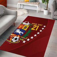 Venezuela Football Custom Area Rug La Vinotinto Red Wine Coat of Arms LT9